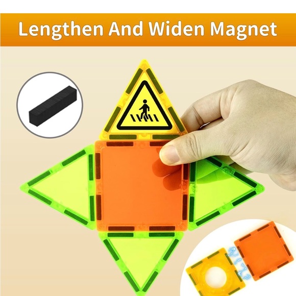 Magnetic Tiles Road Set with Extendable Magnet Crane. 44pcs - Picture 3 of 4